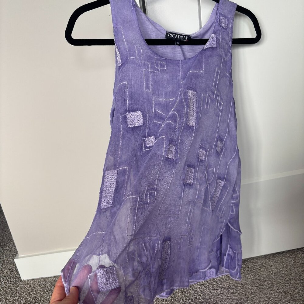 Picadilly Purple Sleeveless Top for Summer - XSmall - NWOT